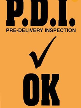 "P.D.I. Check OK" Window Sticker - Gam Enterprises