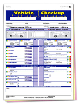 Multi-Point Inspection Forms, 3-Part, Plain - Gam Enterprises