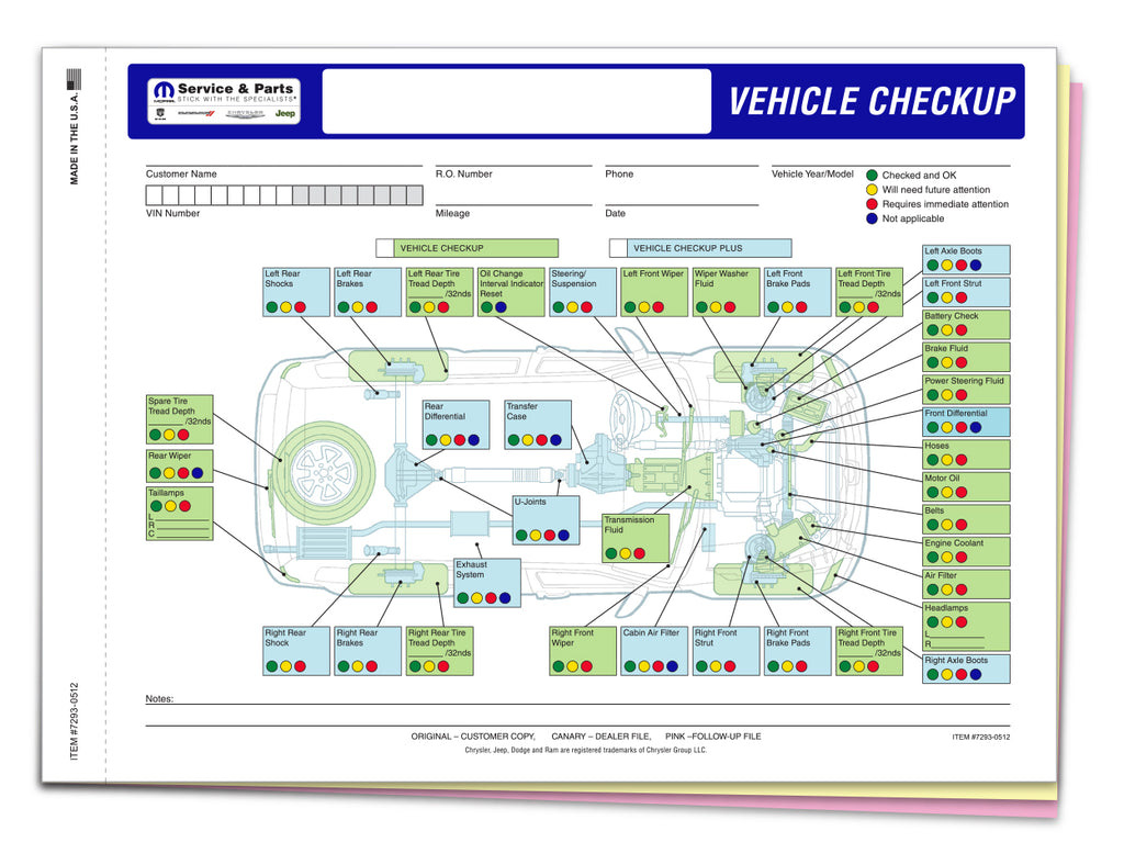 Multi Point Inspection Forms 3 Part Plain Gam Enterprises 2372