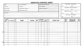 SC-5: Dispatch Control Sheet - Gam Enterprises