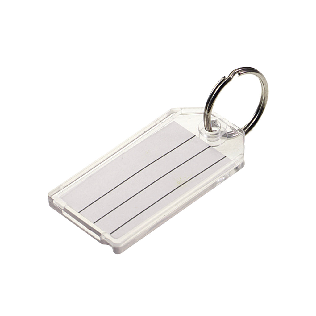 Keyring Tag Clear Hard Plastic Key Tags w/ Key Rings | Gam Enterprises
