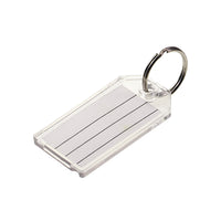 Clear Hard Plastic Key Tags w/ Key Rings - Gam Enterprises